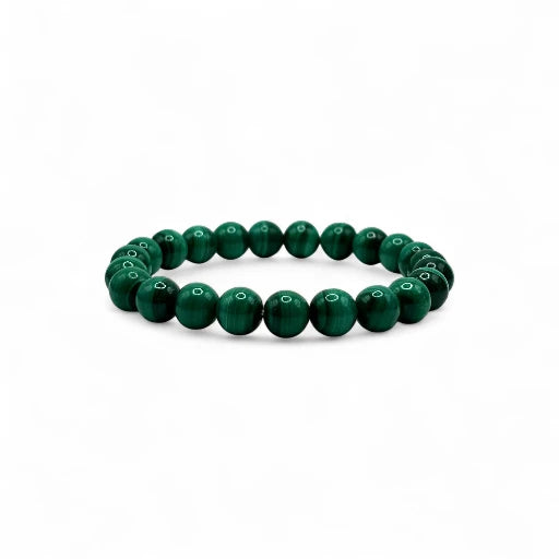 Bracelet En Malachite – Pierre Naturelle Lithothérapie – Sans Marque, Design Sobre