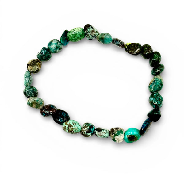 Bracelet Turquoise Africaine / Jaspe Africain Pierres Roulées