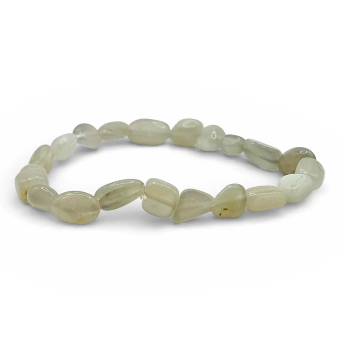 Bracelet Pierre de Lune Blanche A Pierres Roulées