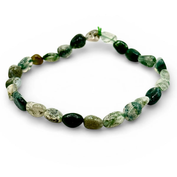 Bracelet Agate Mousse Pierres Roulées