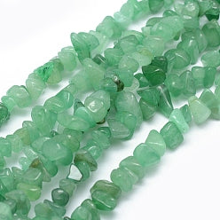 Fil de perles naturelles d'Aventurine Verte chips / Baroque 80cm