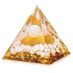 Pyramide Orgonite Pierres et Cube de Métatron 60*60mm