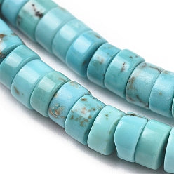 Turquenite Fil de Perles Naturelle Heishi 3.8-4.2x2-4.5mm, env 39cm