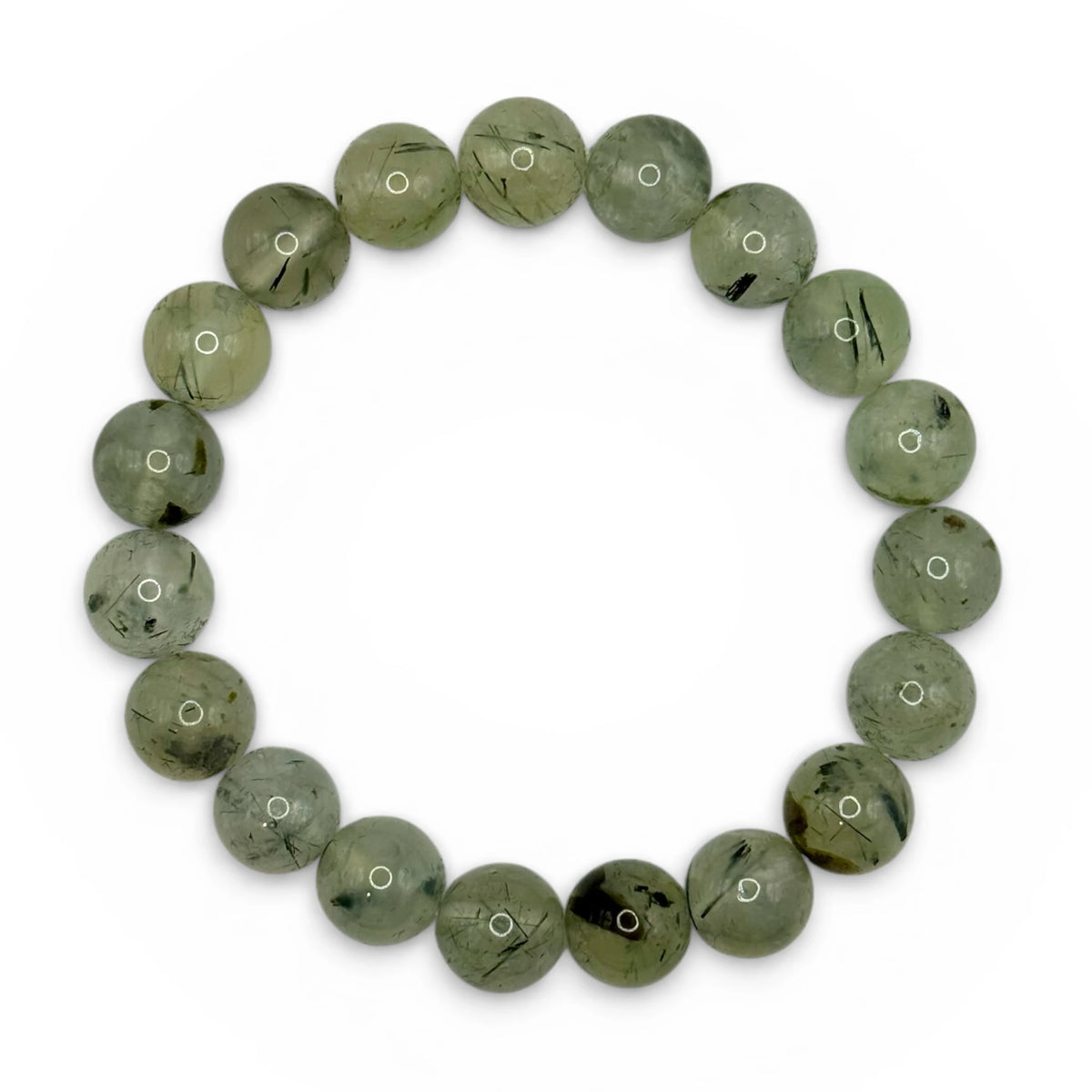 Bracelet "Sérénité & Clarté" en Prehnite Perles Rondes