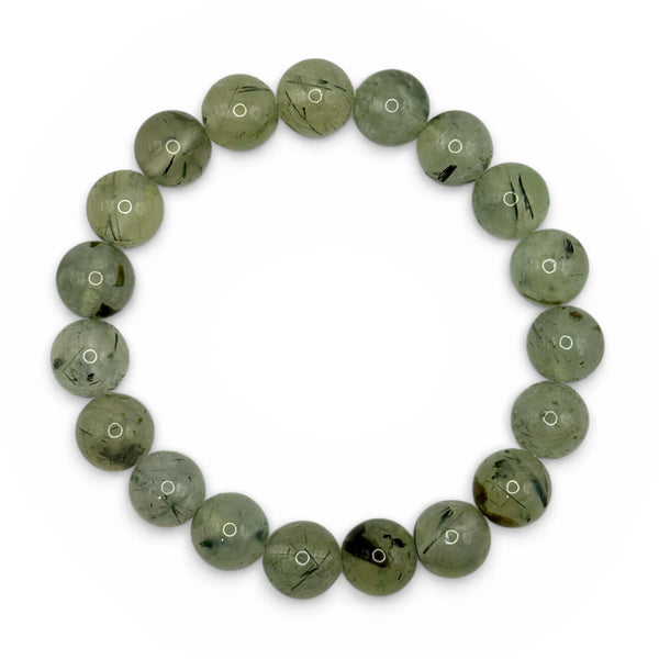 Bracelet "Sérénité & Clarté" en Prehnite Perles Rondes