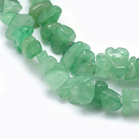 Fil de perles naturelles d'Aventurine Verte chips / Baroque 80cm