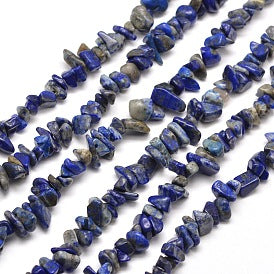 Fil de perles naturelles de Lapis Lazuli chips / Baroque 80cm