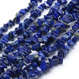 Fil de perles naturelles de Lapis Lazuli Extra chips / Baroque 80cm