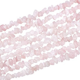 Fil de perles naturelles de Quartz Rose chips / Baroque 80cm