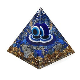 Pyramide Orgonite Lapis Lazuli et Œil de Nazar 60*60mm