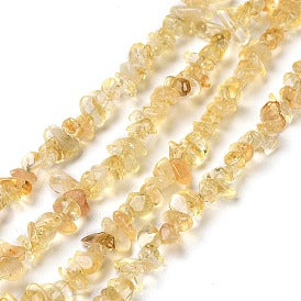 Fil de perles naturelles de Citrine Naturelle chips / Baroque 80cm