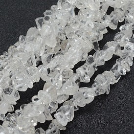 Fil de perles naturelles de Cristal de Roche chips / Baroque 80cm