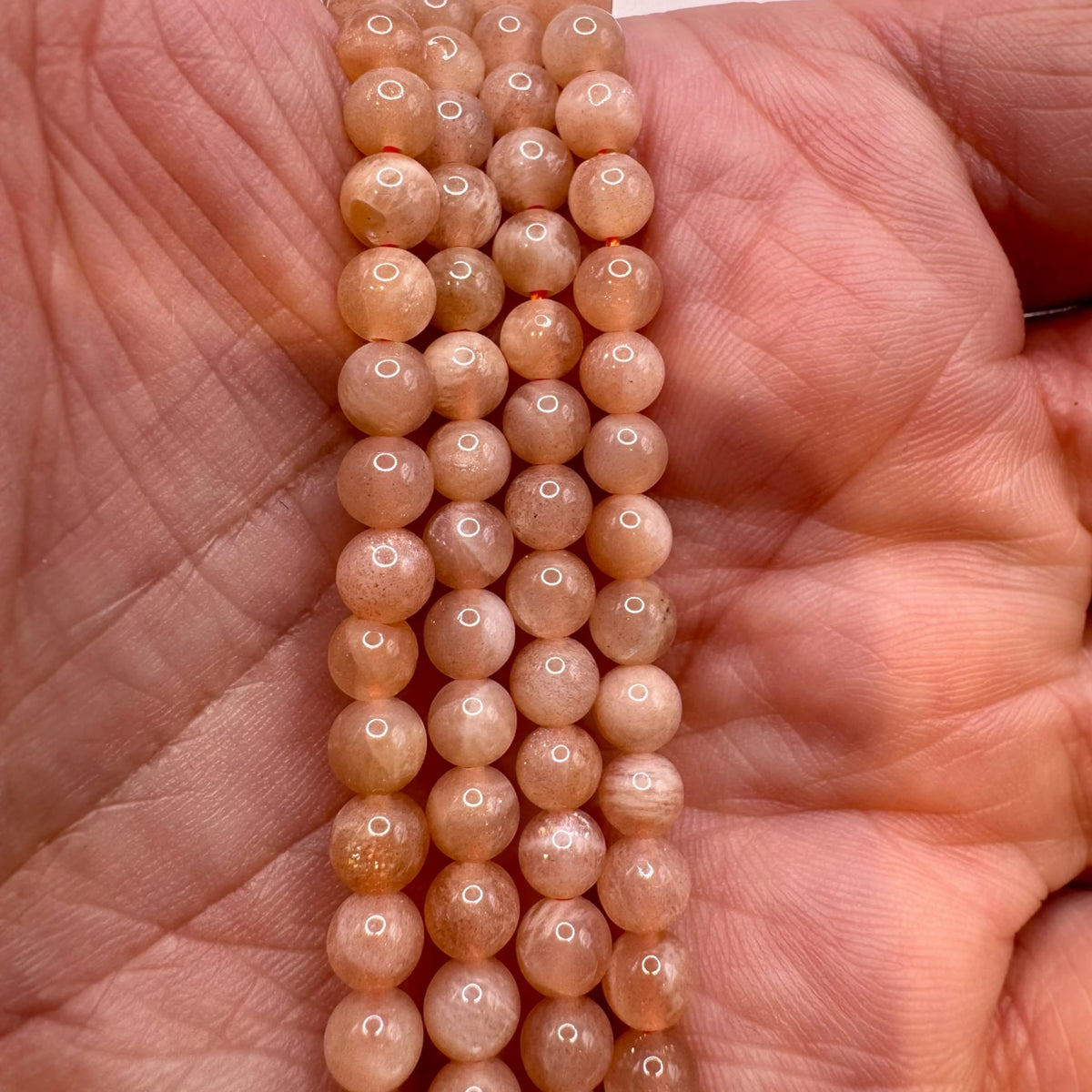Pierre de Soleil AA Fil de Perles Naturelle 4mm, env 39cm