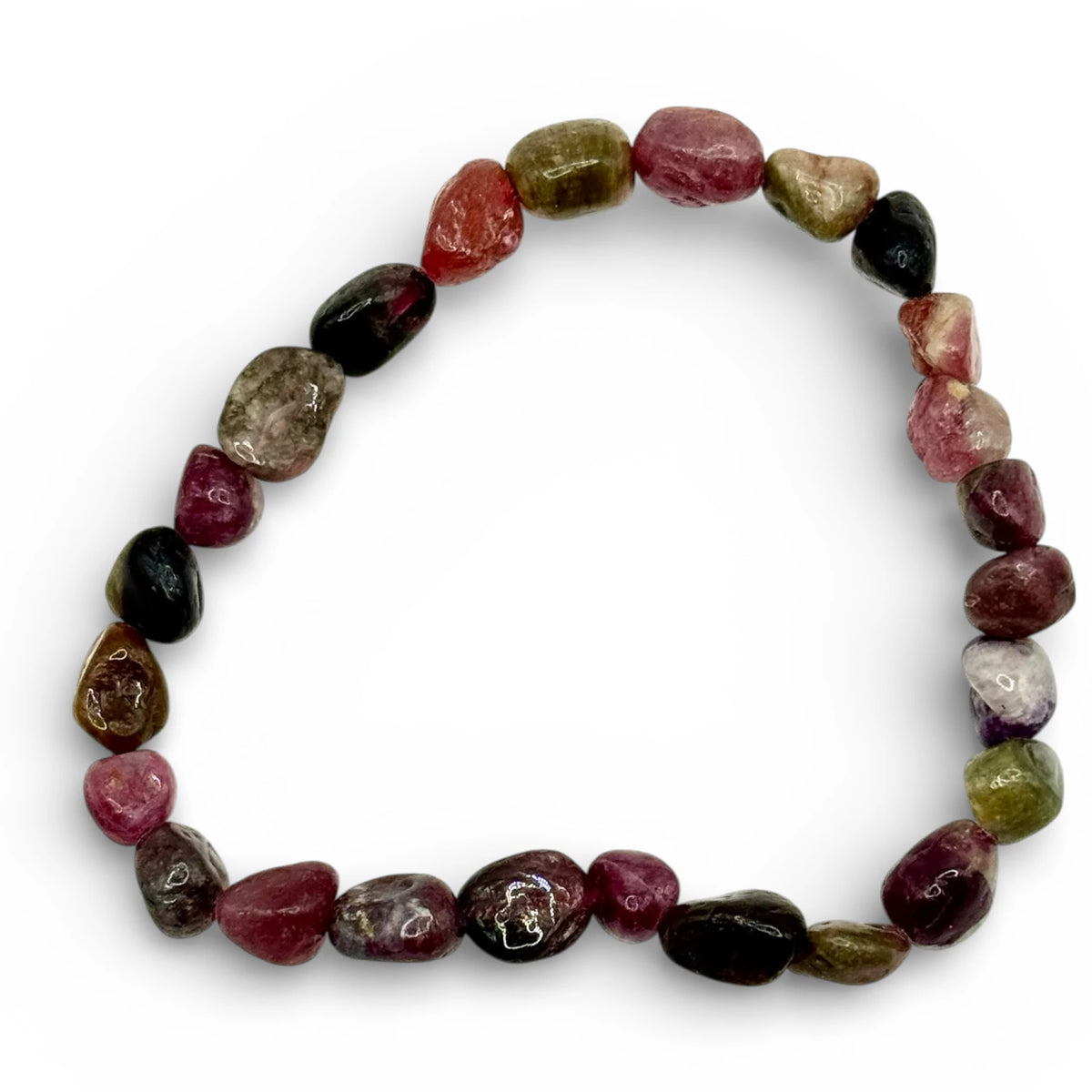 Bracelet Tourmaline Multicolore Pierres Roulées