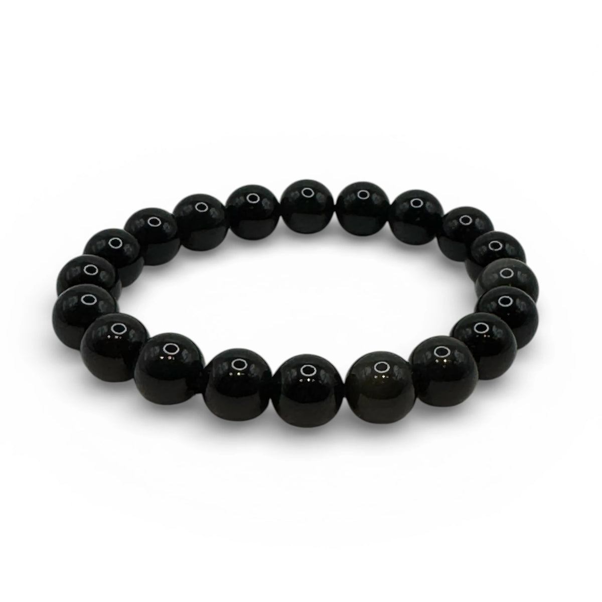 Bracelet "Protection & Clairvoyance" en Obsidienne Œil Céleste Perles Rondes