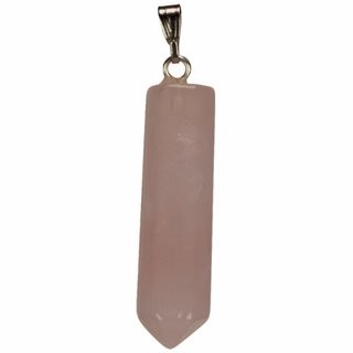 Pendentif Pointe Quartz Rose 32mm, avec cordon réglable