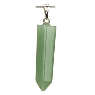 Pendentif Pointe Aventurine Verte 32mm, avec cordon réglable