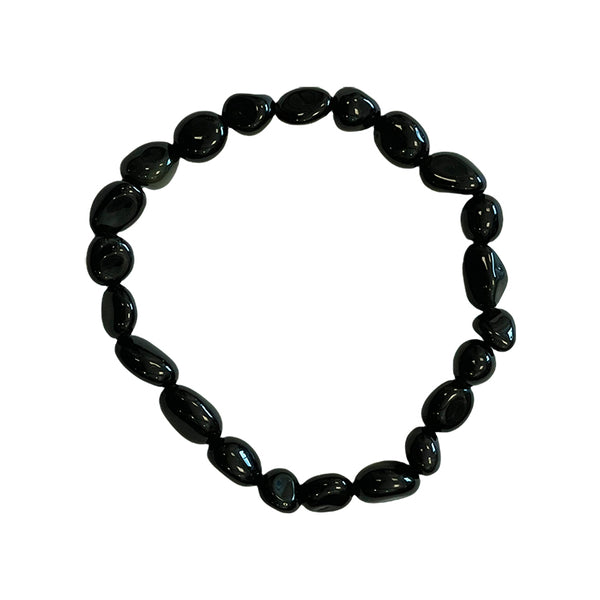 Bracelet Obsidienne Noire Pierres Roulées