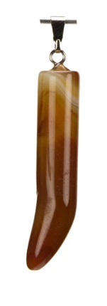 Pendentif Corne Cornaline , 44x9 mm avec cordon réglable