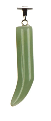 Pendentif Corne Aventurine Verte , 44x9 mm avec cordon réglable