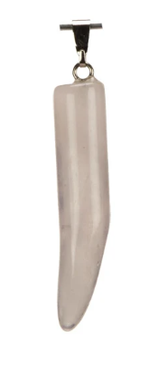 Pendentif Quartz Rose , 44x9 mm avec cordon réglable