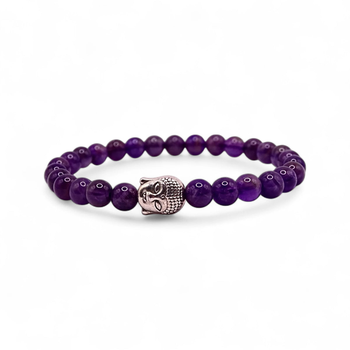 Bracelet Améthyste avec tête de Bouddha