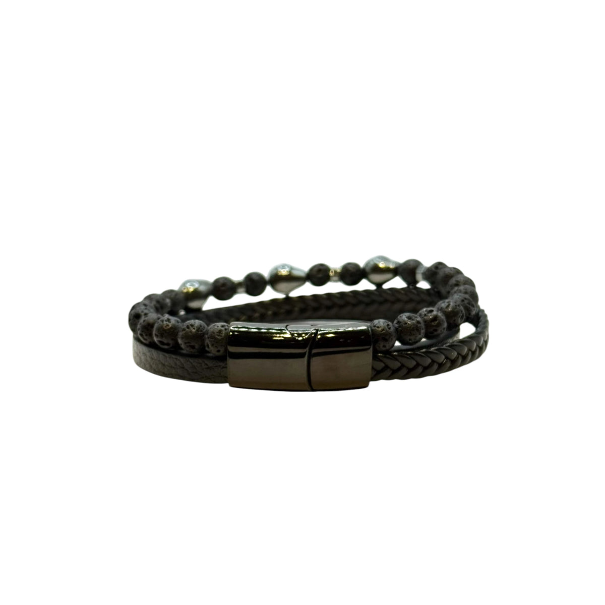 Bracelet Cuir et Pierre de Lave