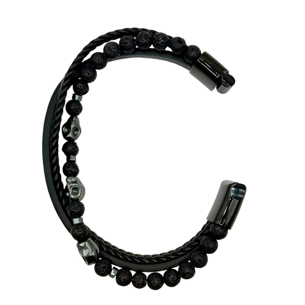 Bracelet Cuir et Pierre de Lave