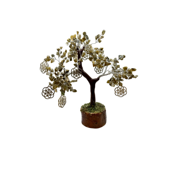 Arbre de vie et du Bonheur: Équilibre et Protection- Labradorite et Graine de Vie