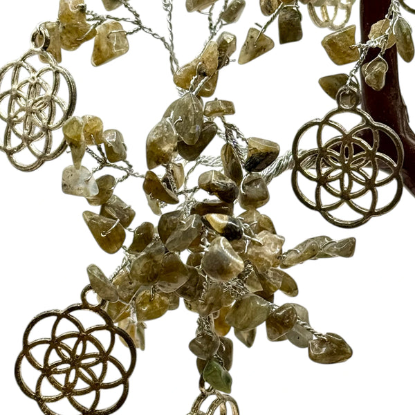 Arbre de vie et du Bonheur: Équilibre et Protection- Labradorite et Graine de Vie