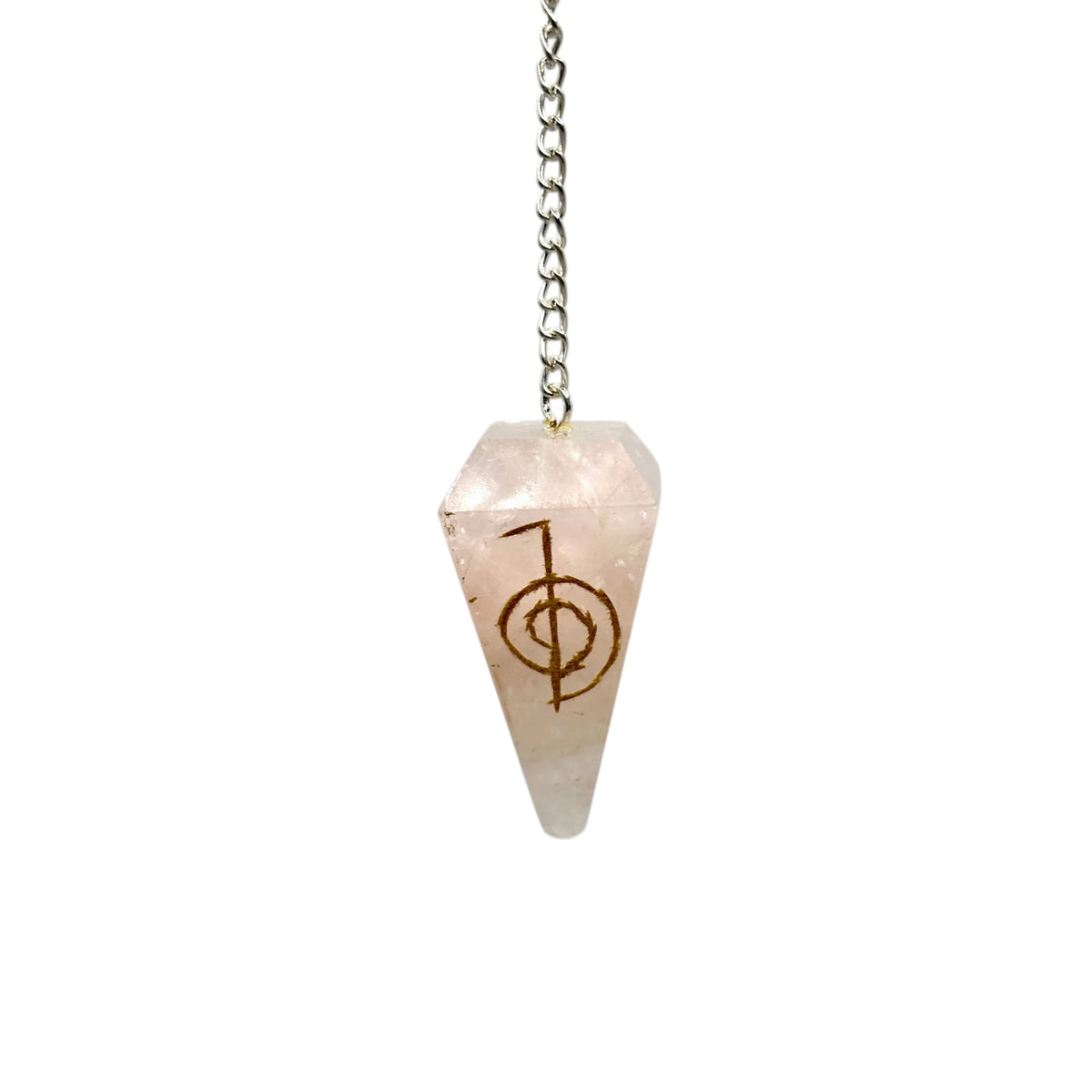 Pendule Pyramide Quartz Rose Reiki