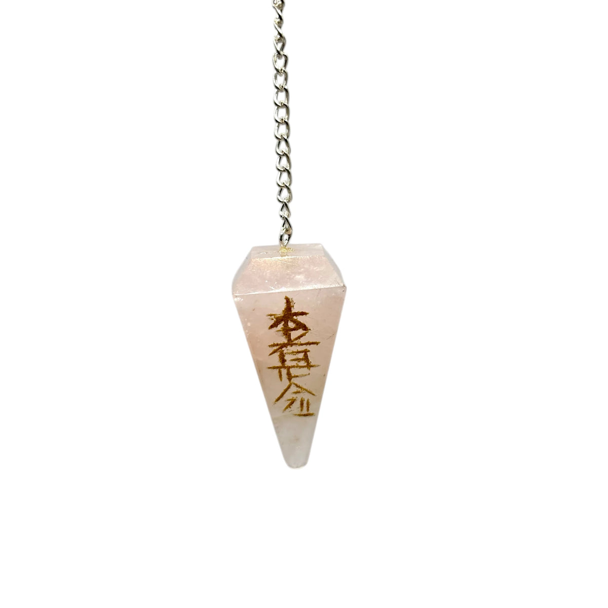 Pendule Pyramide Quartz Rose Reiki