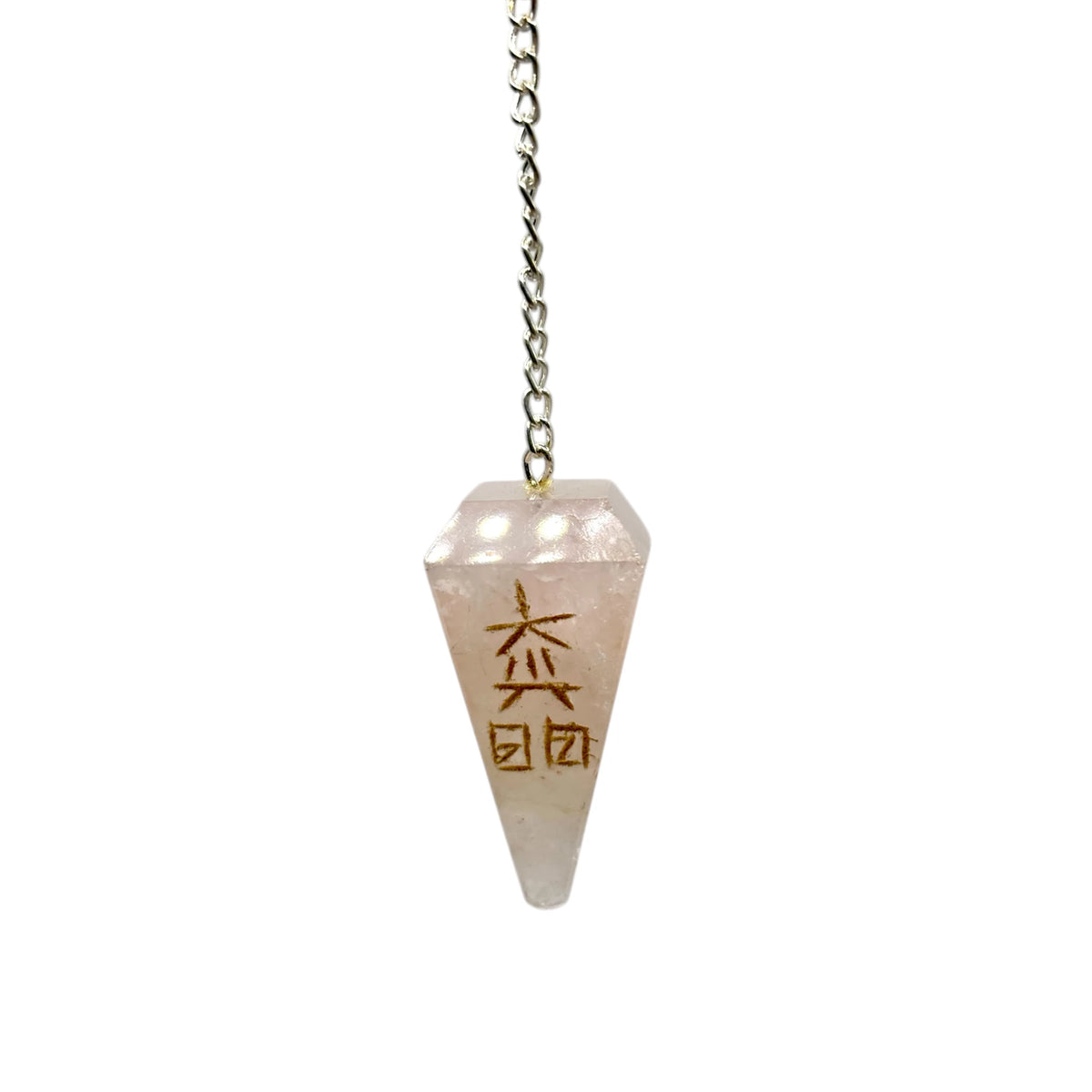 Pendule Pyramide Quartz Rose Reiki