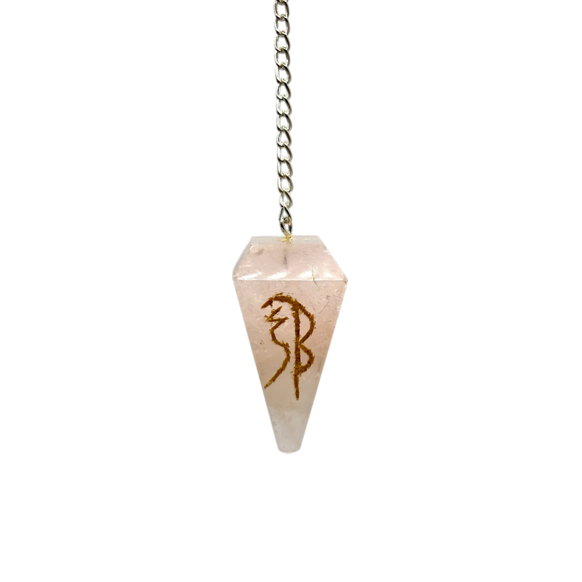 Pendule Pyramide Quartz Rose Reiki