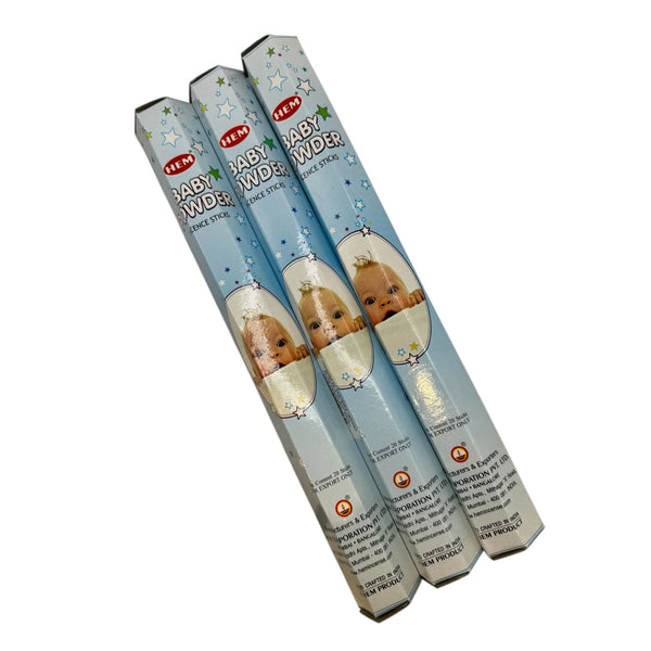 Encens Hem Poudre Bébé Talc, bâtonnets