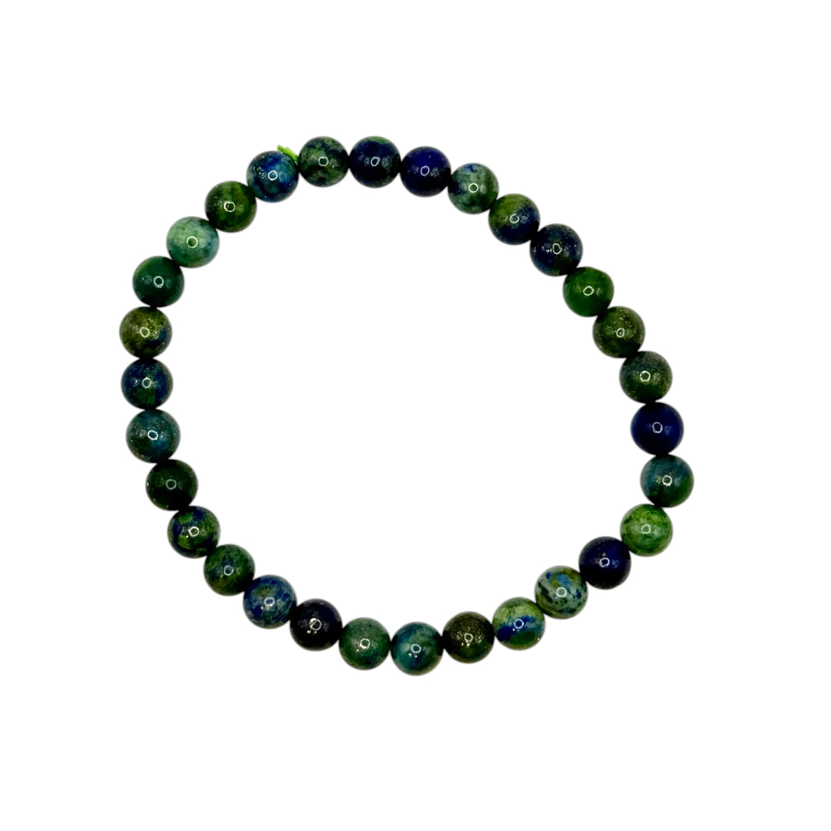 Bracelet "Intuition & Ancrage" en Azurite Malachite Traitée Perles Rondes