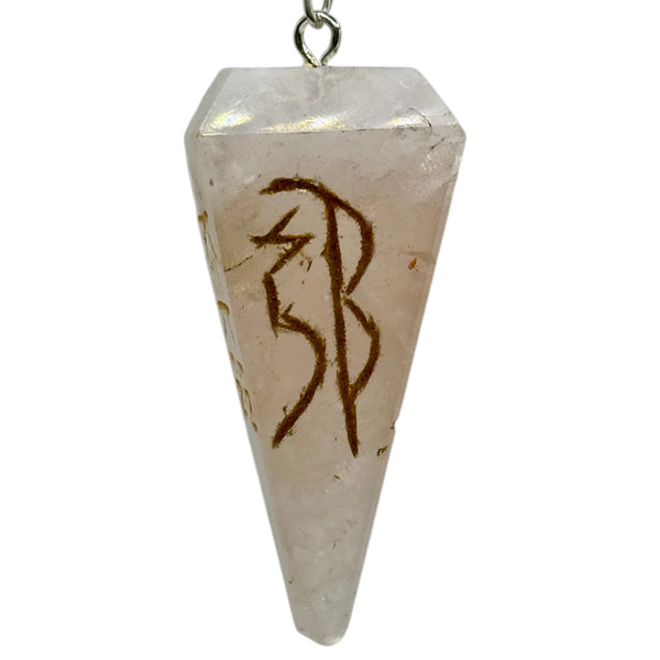 Pendule Pyramide Quartz Rose Reiki