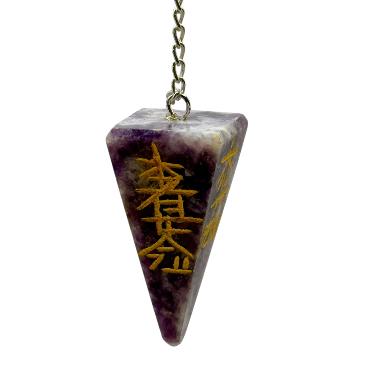 Pendule Pyramide Lépidolite Reiki