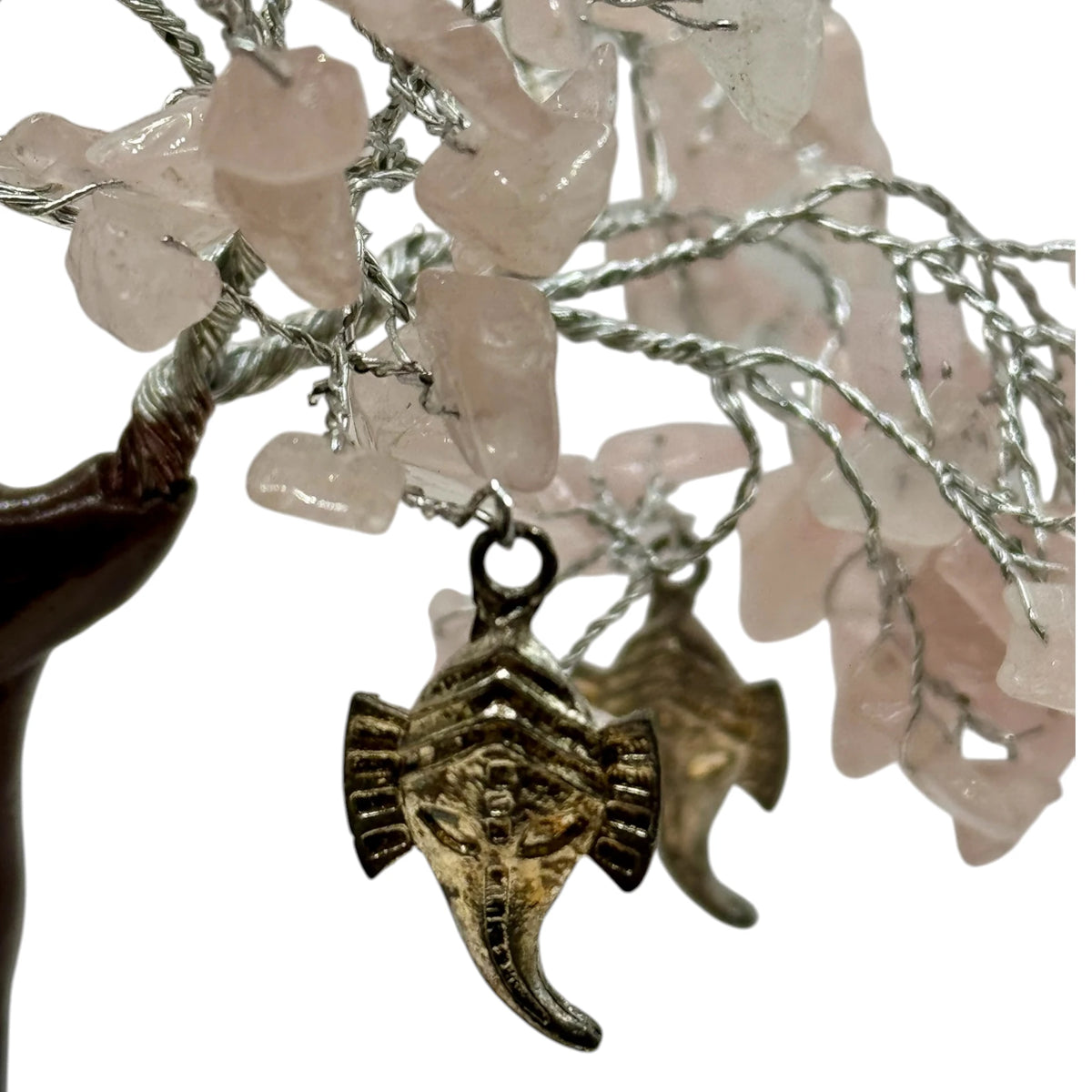 Arbre de Vie et du Bonheur: Sagesse - Quartz Rose et Ganesh