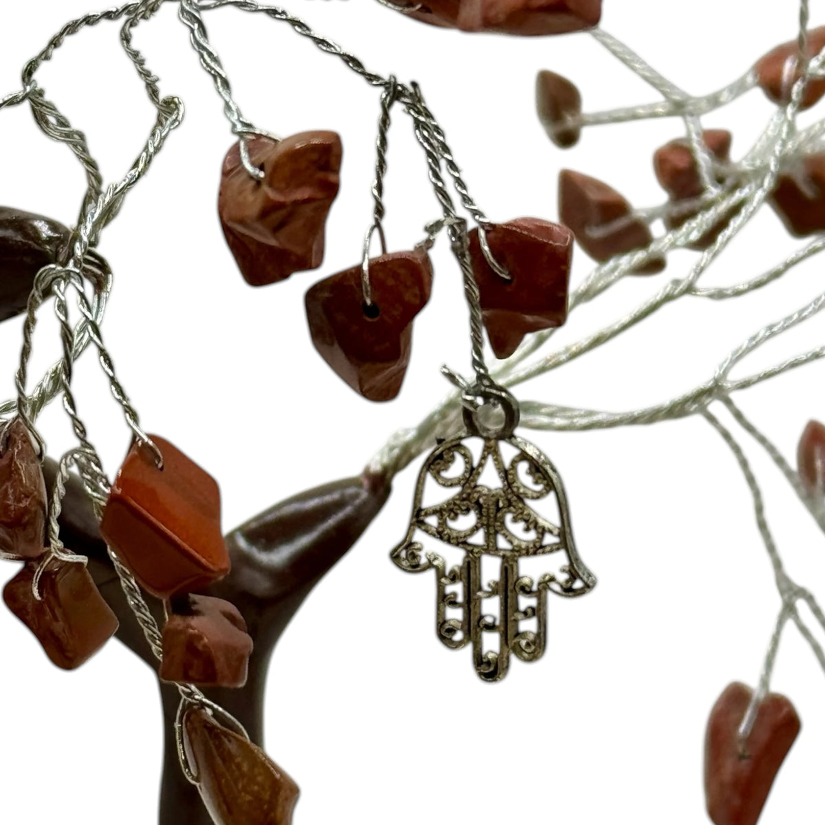 Arbre de vie et du Bonheur: Protection - Jaspe Rouge et Main de Fatima
