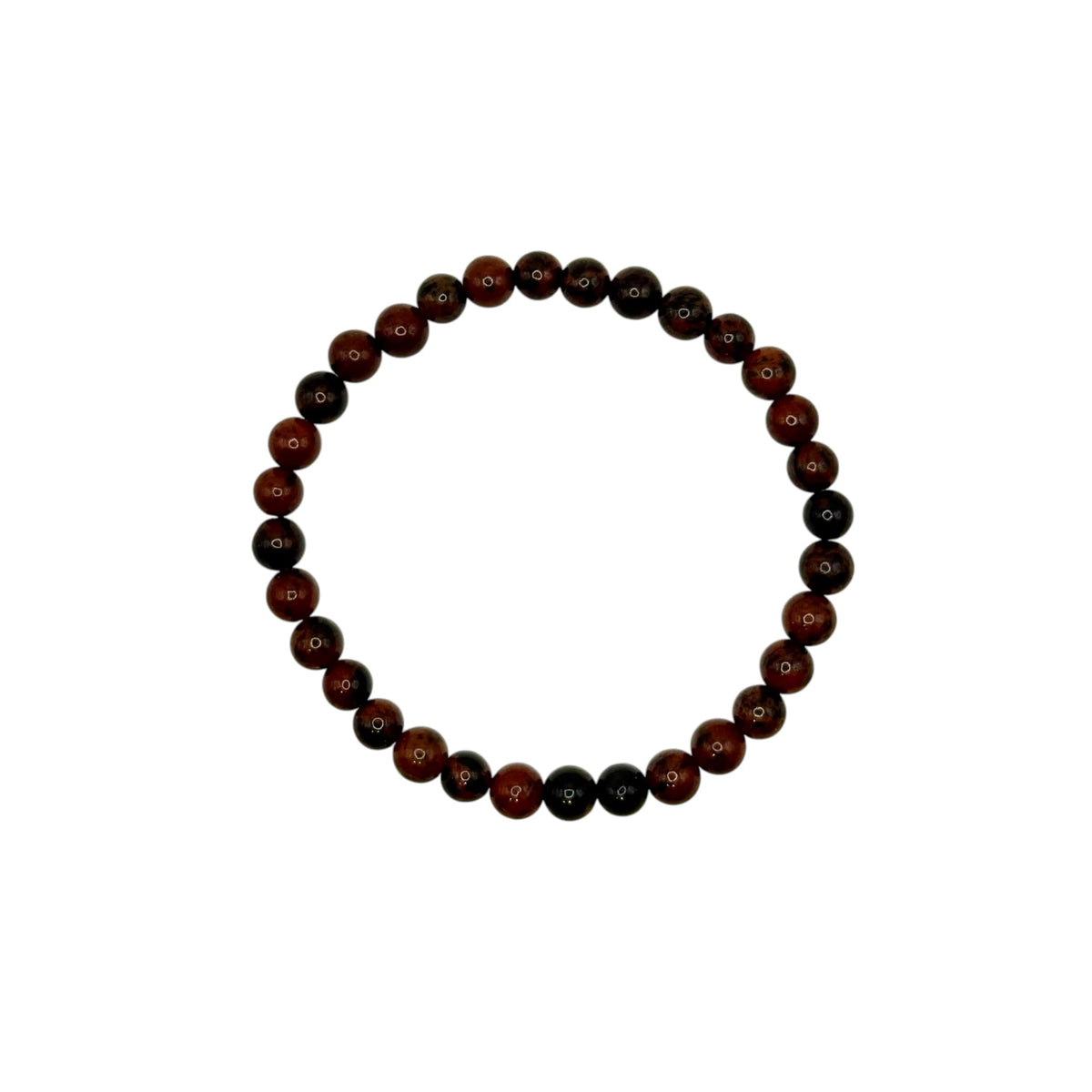 Bracelet "Ancrage & Vitalité" en Obsidienne Acajou Perles Rondes