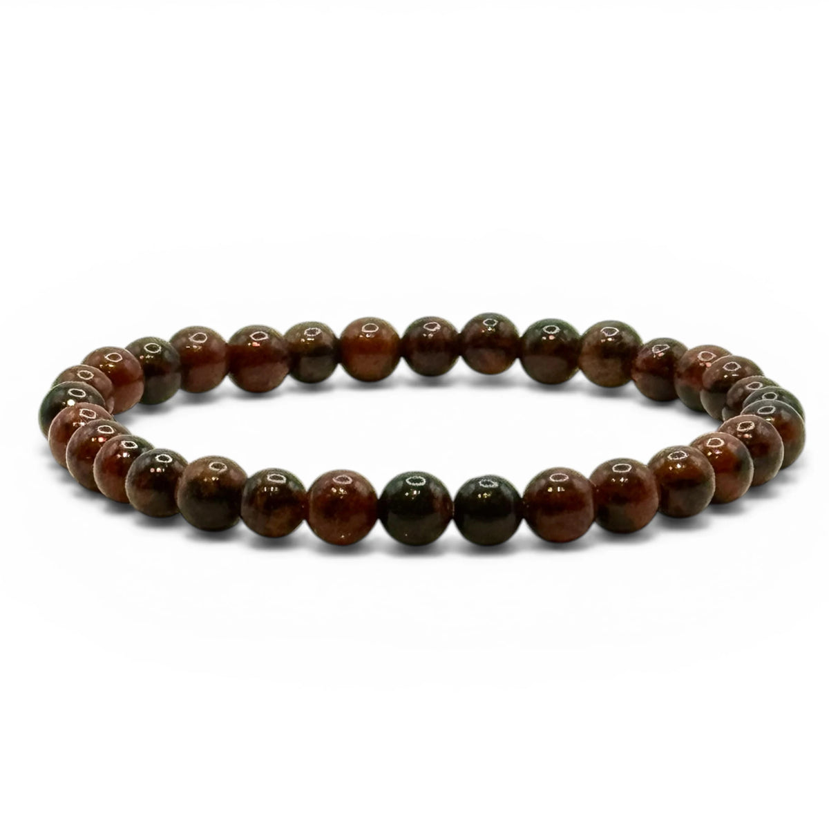 Bracelet "Ancrage & Vitalité" en Obsidienne Acajou Perles Rondes