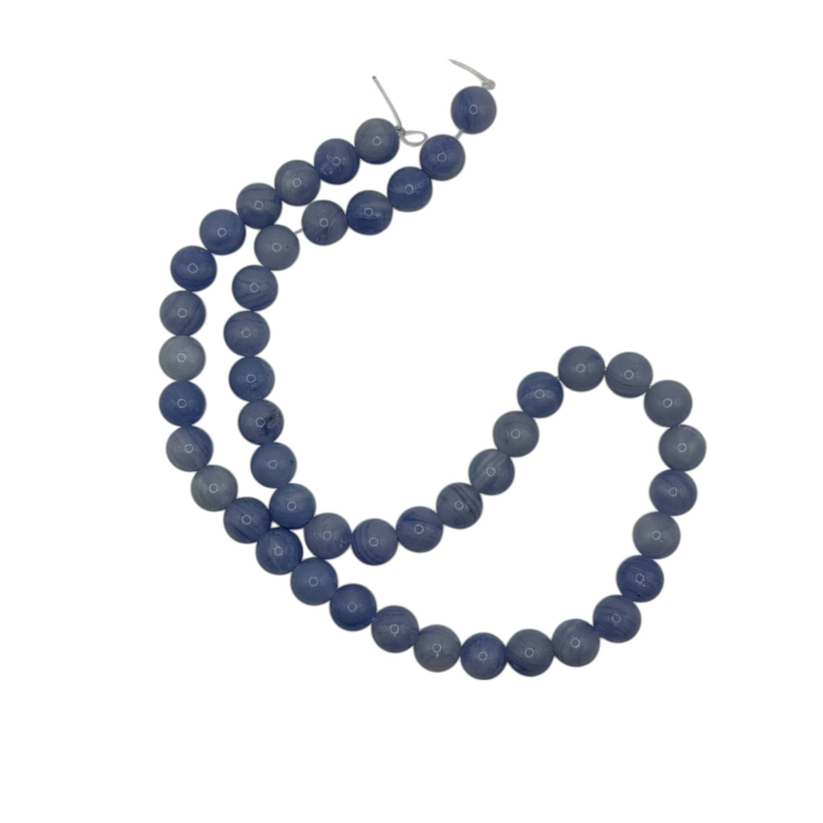 Agate Bleue Dentelle Fil de Perles Naturelle 6-8mm, env 39cm