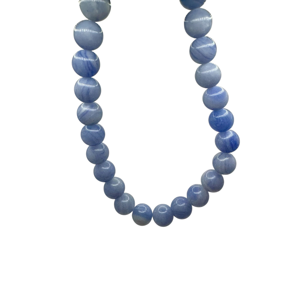 Agate Bleue Dentelle Fil de Perles Naturelle 6-8mm, env 39cm