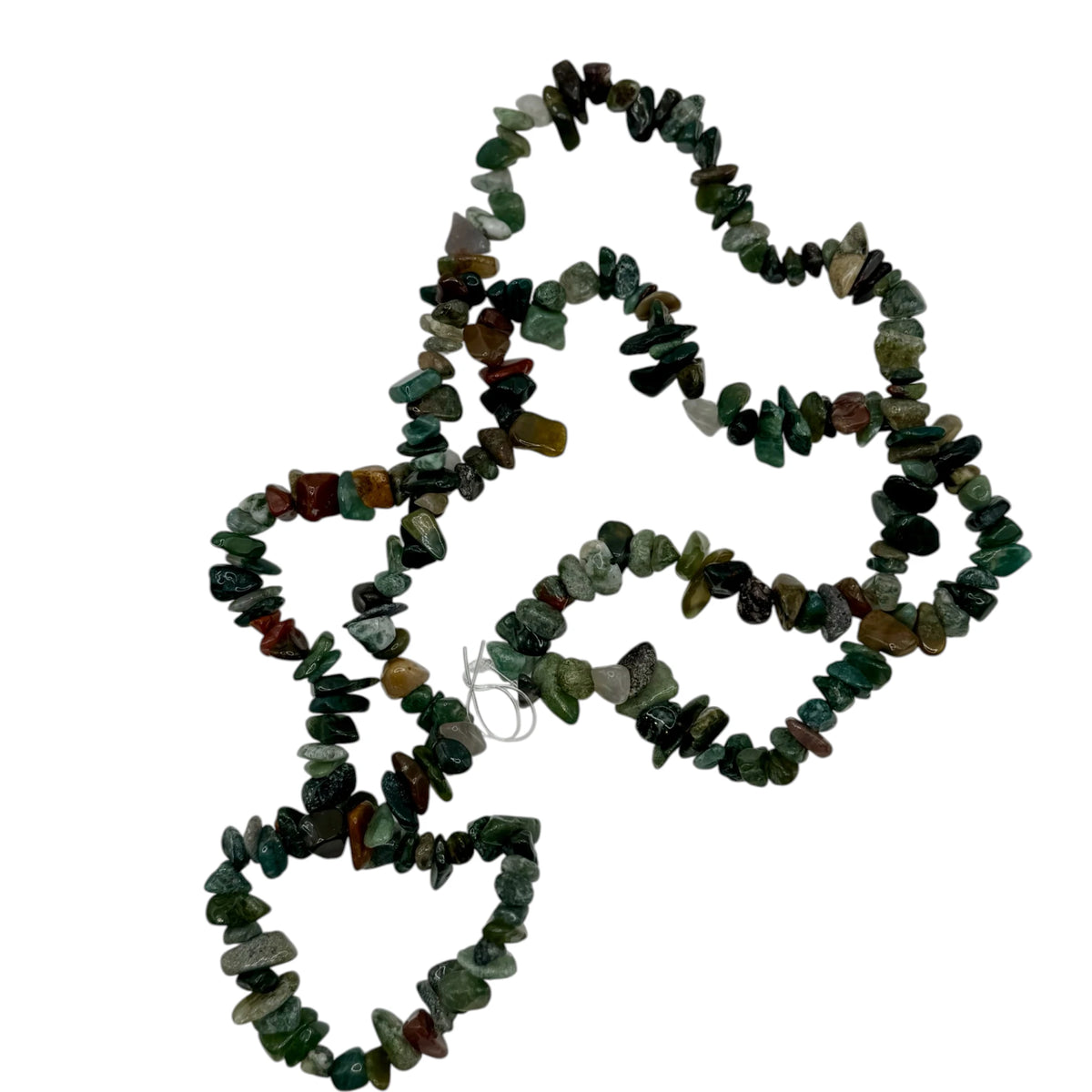 Fil de perles naturelles d'Agate Indienne chips / Baroque 80cm