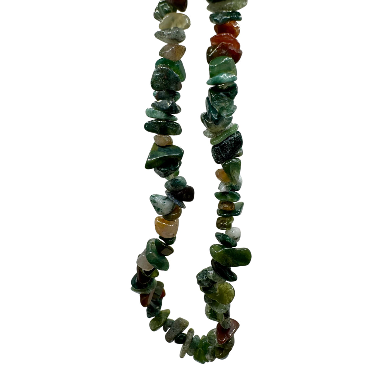 Fil de perles naturelles d'Agate Indienne chips / Baroque 80cm