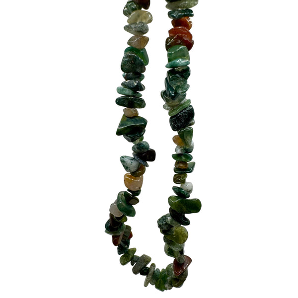Fil de perles naturelles d'Agate Indienne chips / Baroque 80cm