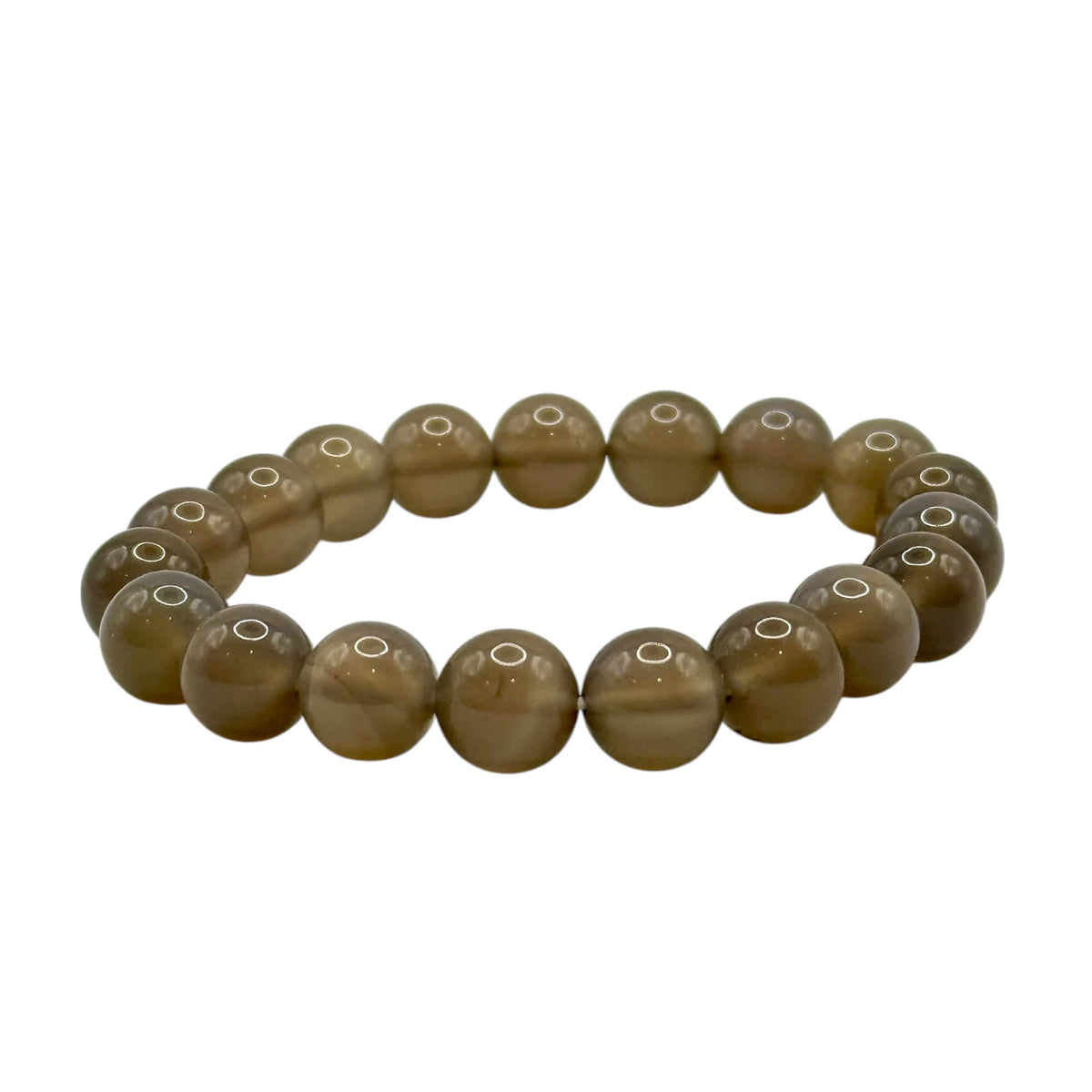 Bracelet “Équilibre & Ancrage” en Agate Grise Perles Rondes