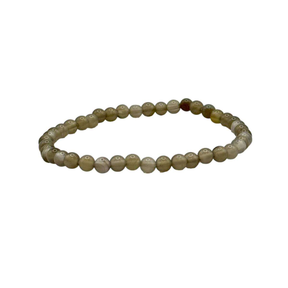 Bracelet “Équilibre & Ancrage” en Agate Grise Perles Rondes