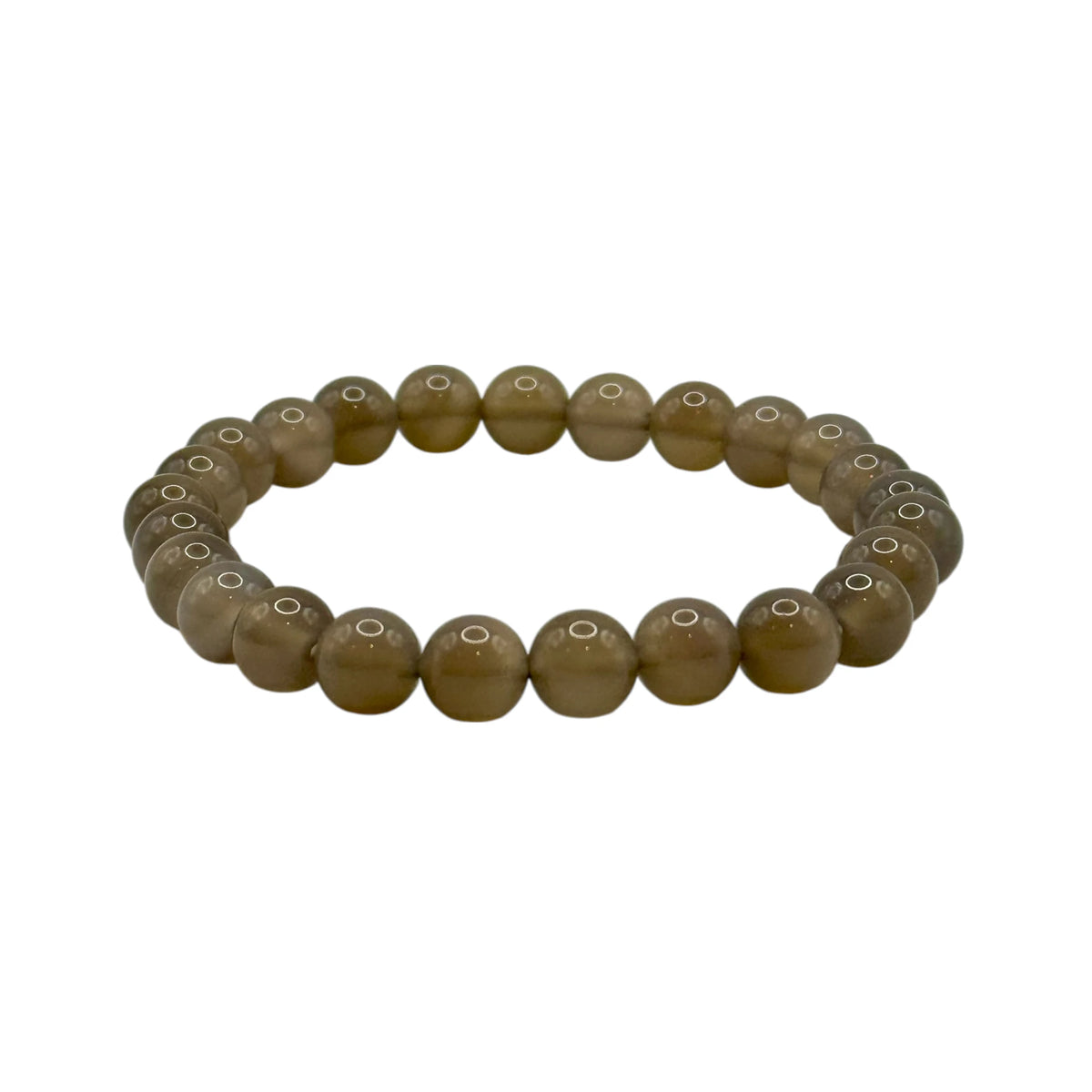 Bracelet “Équilibre & Ancrage” en Agate Grise Perles Rondes